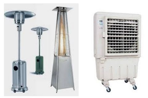 outdoor coolers and outdoor heaters rentals in dubai